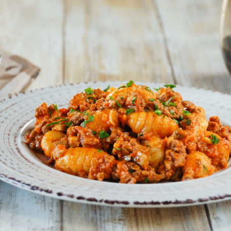 Image of Cauliflower Gnocchi with Easy Bolognese Sauce