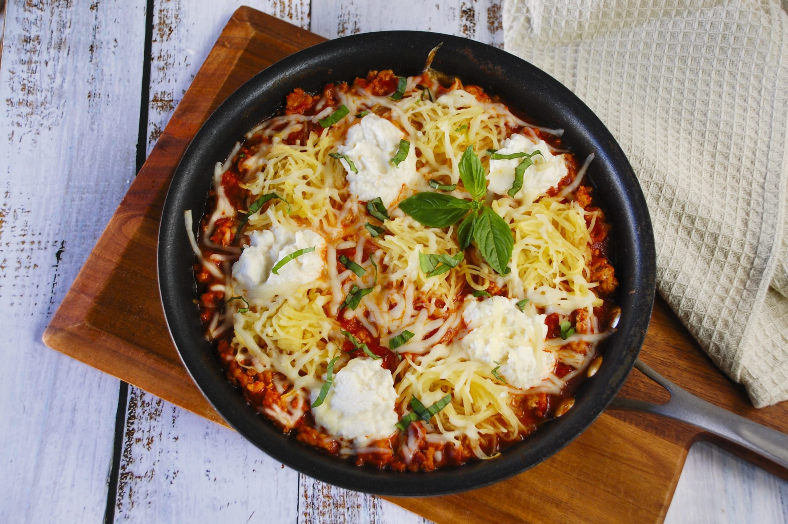 Spaghetti Squash Skillet Lasagna Recipe